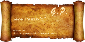 Gere Paszkál névjegykártya